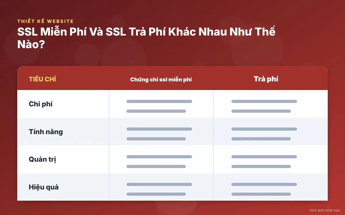 So sánh chi tiết sự khác biệt giữa SSL miễn phí và SSL trả phí cho website doanh nghiệp