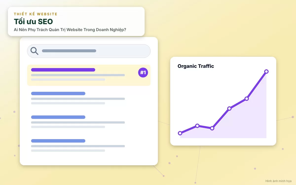 Nhân sự phòng marketing nội bộ đang thực hiện công việc quản lý nội dung website