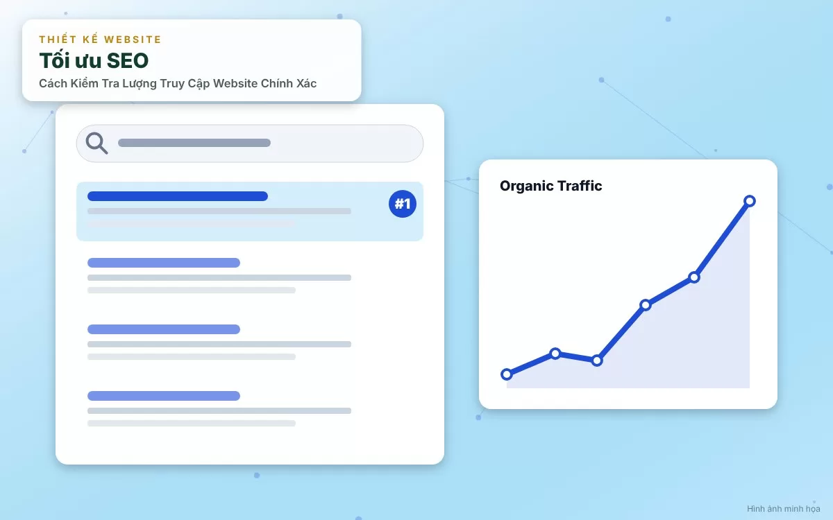Đồ họa mô phỏng giao diện Similarweb phân tích lưu lượng truy cập và nguồn traffic của đối thủ cạnh tranh