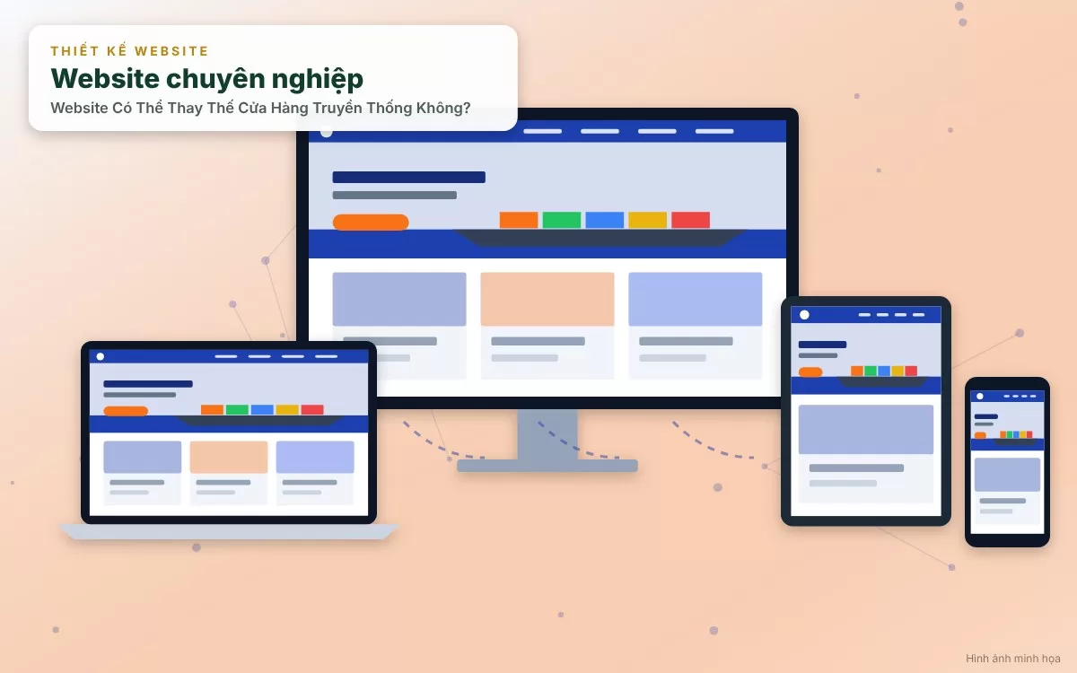 Đồ họa mô phỏng mô hình kết hợp O2O Online to Offline giữa website và cửa hàng vật lý truyền thống