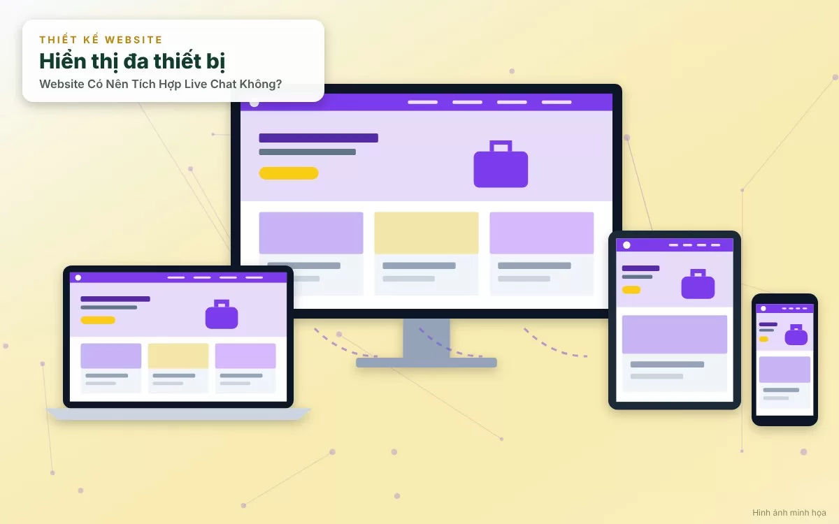 Hình ảnh minh họa khung cửa sổ Live Chat thiết kế tinh tế, nhỏ gọn ở góc màn hình website