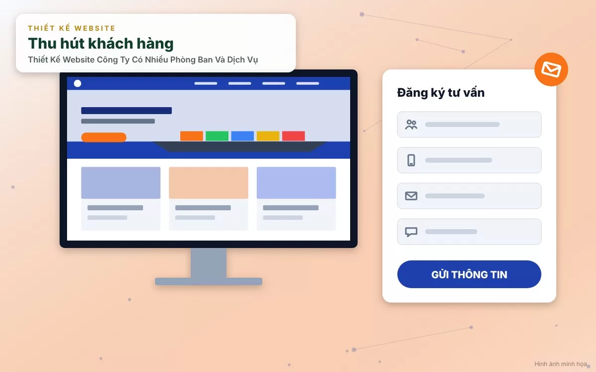 Hình ảnh cảnh báo các sai lầm phổ biến như dùng một form liên hệ chung chung hoặc thiết kế menu quá rườm rà