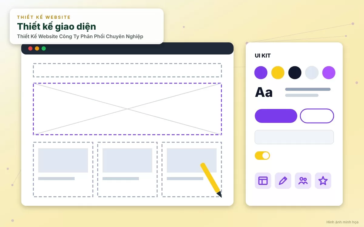 Minh họa giao diện trang web phân phối tích hợp hệ thống phân quyền đăng nhập và hiển thị giá sỉ riêng cho đại lý