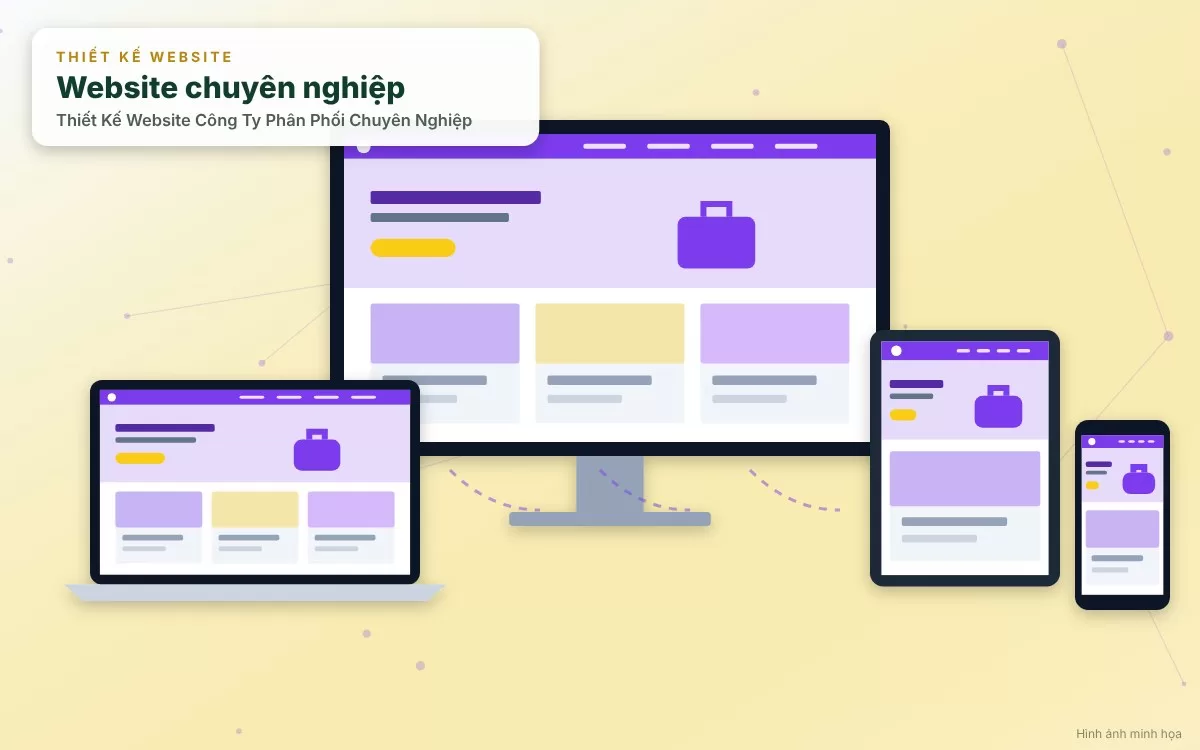 Sơ đồ infographic giải thích vai trò chiến lược của website đối với sự phát triển của công ty phân phối và mạng lưới đại lý