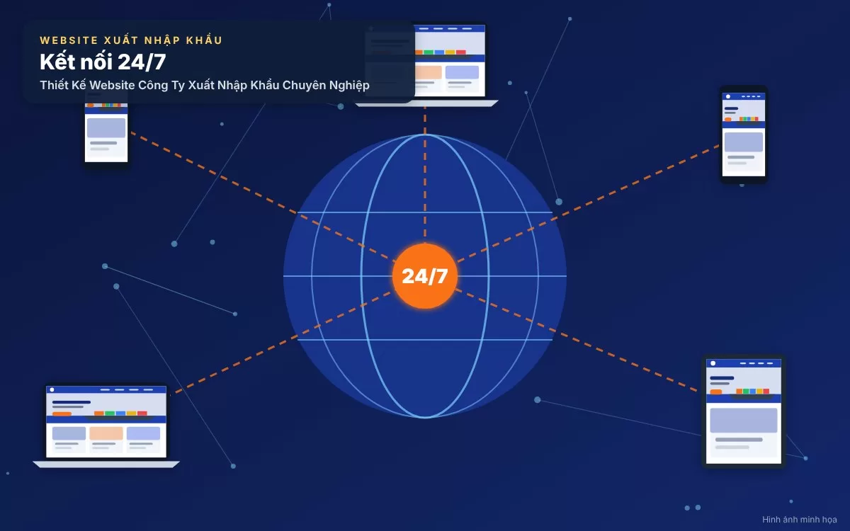 Minh họa giao diện trang web xuất nhập khẩu tích hợp hệ thống đa ngôn ngữ chuẩn bản xứ cho đối tác toàn cầu