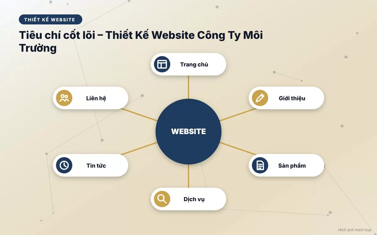 Đồ họa mô phỏng chuyên trang chia sẻ kiến thức pháp luật và tiêu chuẩn môi trường QCVN trên website doanh nghiệp