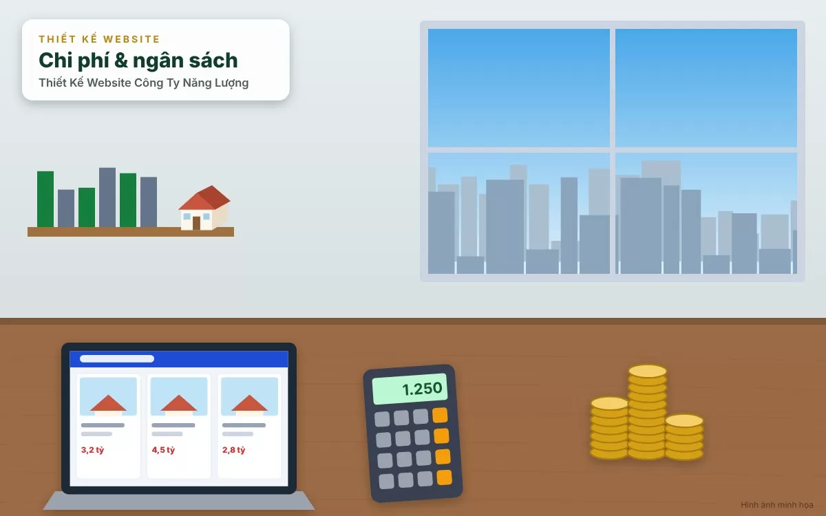 Sơ đồ infographic giải thích vai trò chiến lược của website đối với sự phát triển và gọi vốn đầu tư của công ty năng lượng