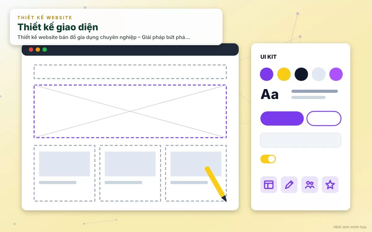 Giao diện UI/UX hiện đại, thân thiện cho website đồ gia dụng