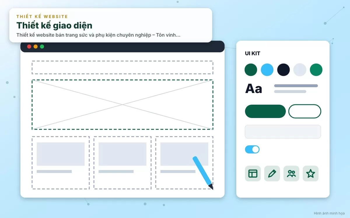 Hệ thống bộ lọc chất liệu, loại đá và tính năng chọn size nhẫn chuẩn xác trên website trang sức