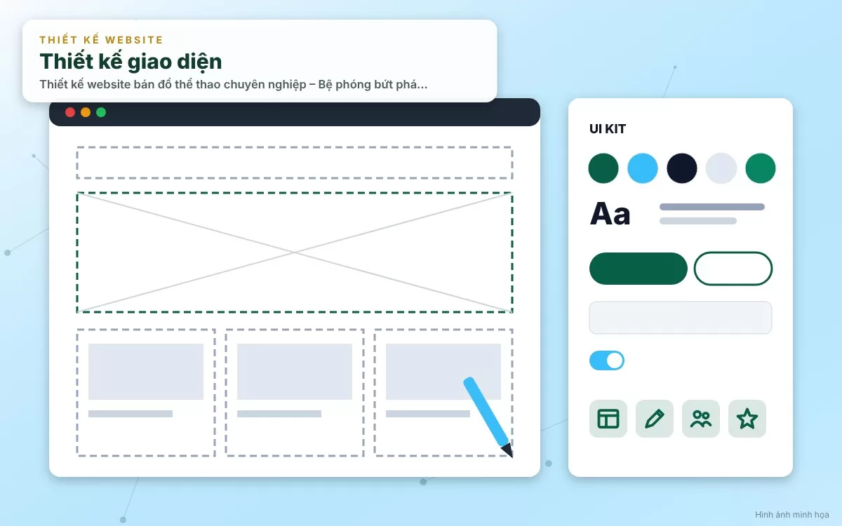 Hệ thống bộ lọc theo bộ môn, size số và chất liệu trên website đồ thể thao