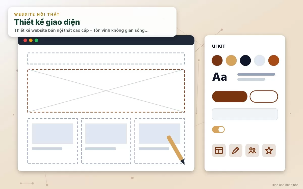 Giao diện UI/UX sang trọng, tối giản và đẳng cấp của website nội thất