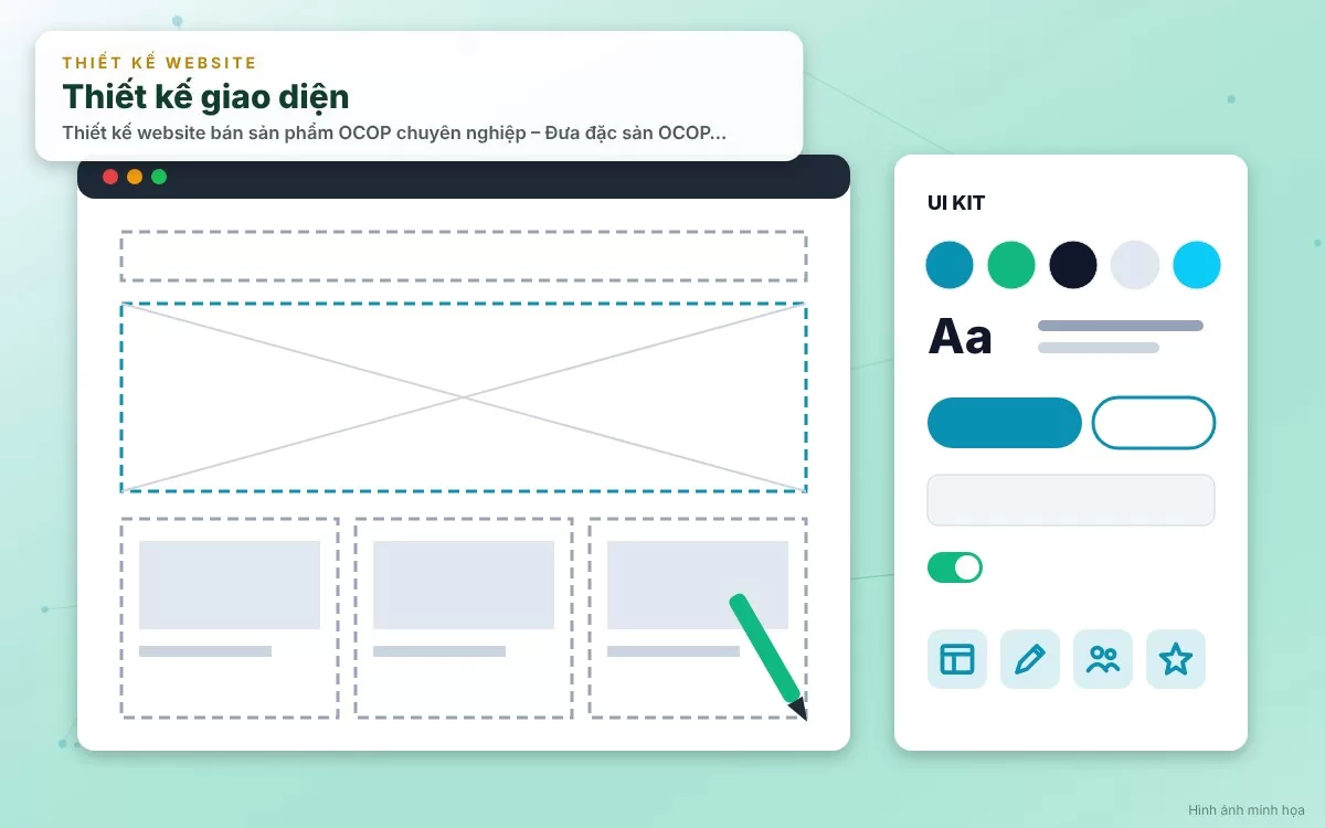 Giao diện UI/UX đậm đà bản sắc, hiện đại và chuyên nghiệp của website OCOP