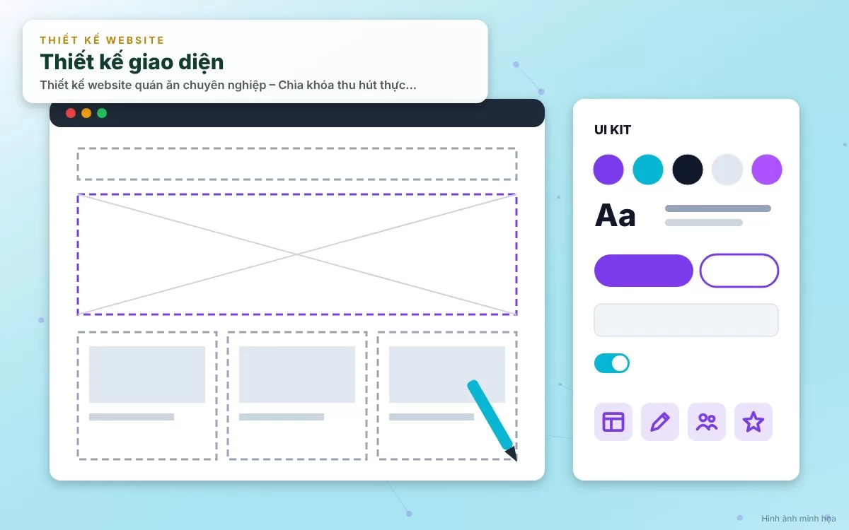Giao diện UI/UX ấm cúng, ngon miệng và chuyên nghiệp của website quán ăn