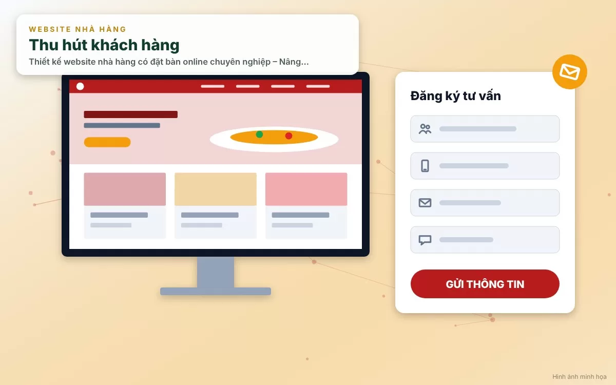 Hệ thống đặt bàn trực tuyến và chọn khu vực chỗ ngồi trên website nhà hàng