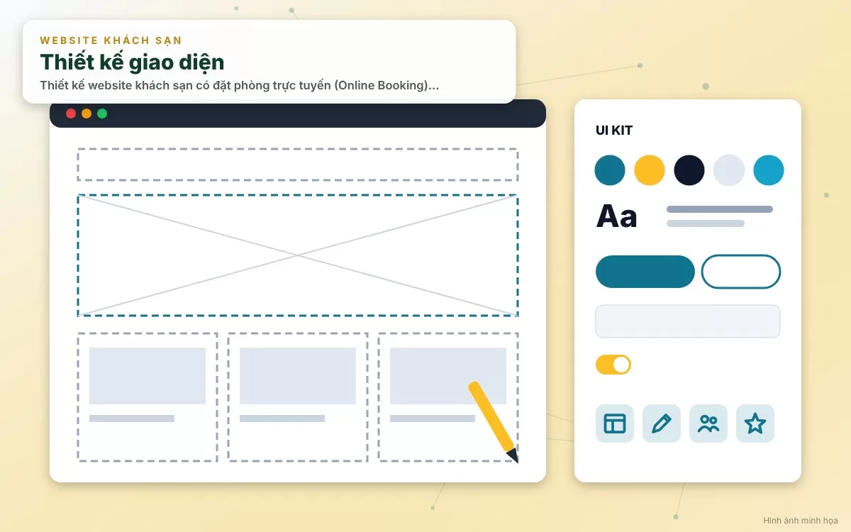 Giao diện UI/UX sang trọng, đẳng cấp của website khách sạn