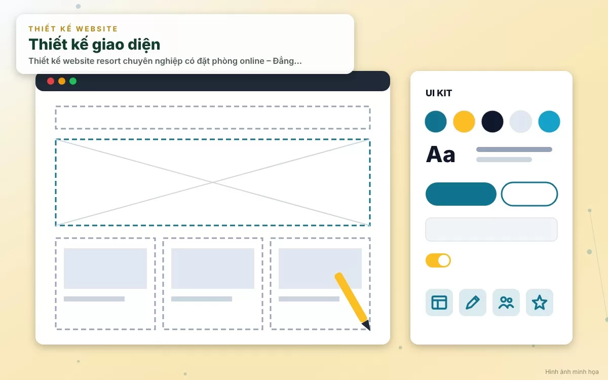 Giao diện UI/UX sang trọng, đẳng cấp của website resort nghỉ dưỡng