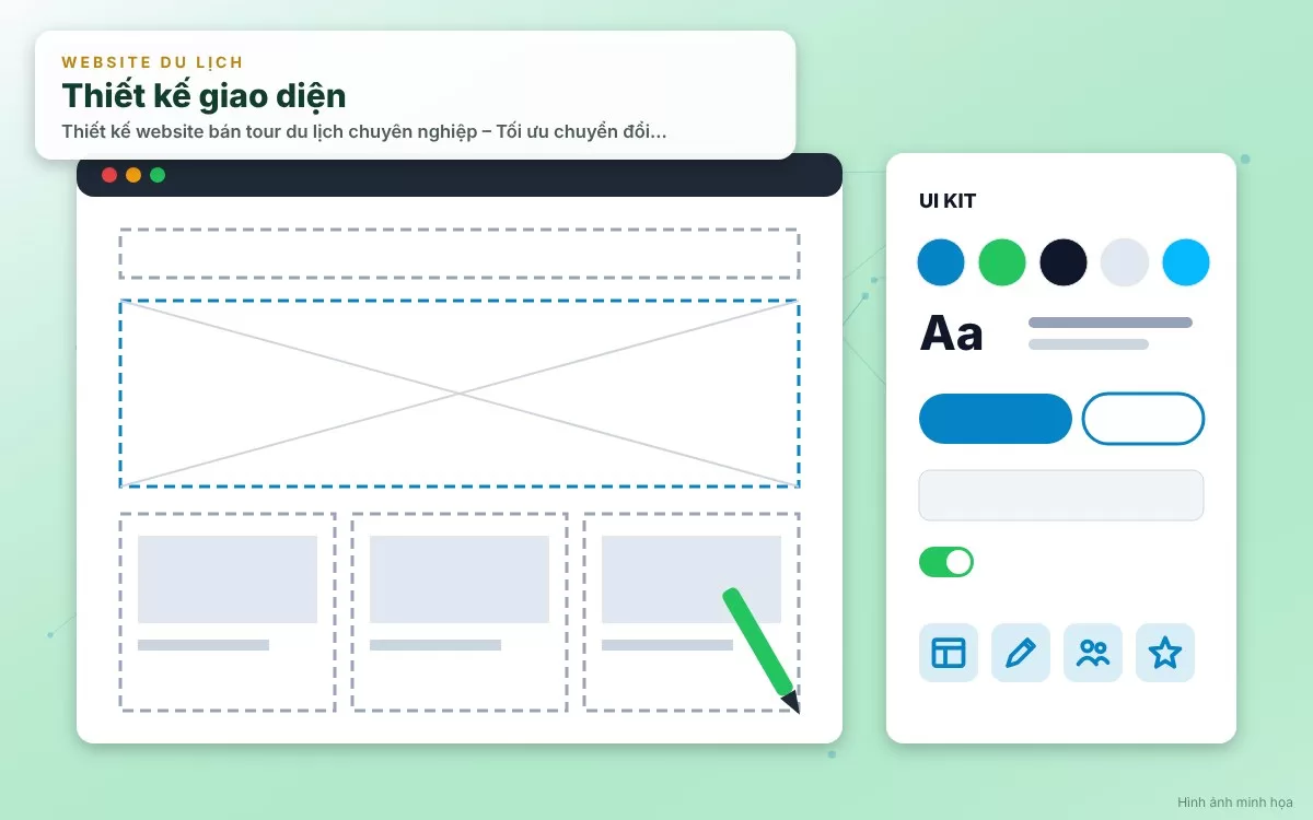 Giao diện UI/UX truyền cảm hứng du lịch, hiện đại của website bán tour