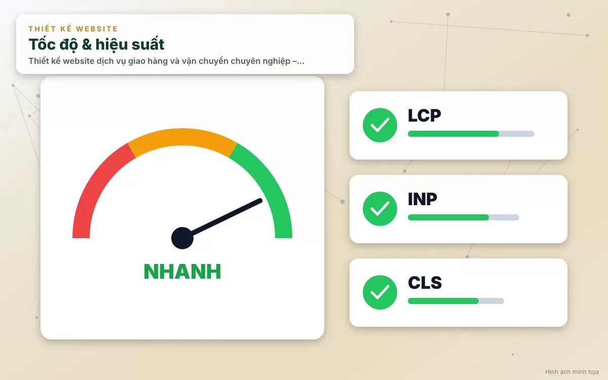 Giao diện UI/UX tốc độ, hiện đại của website dịch vụ giao hàng