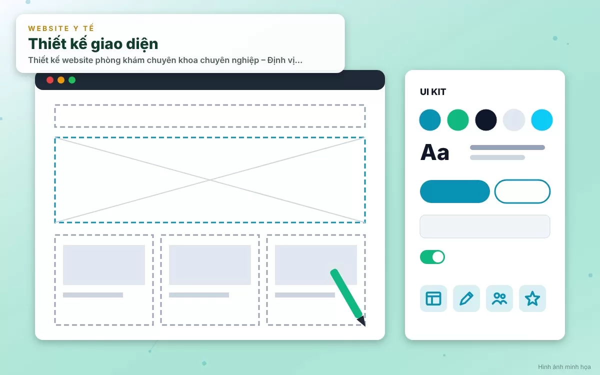 Giao diện UI/UX chuyên nghiệp, chuẩn y khoa của website phòng khám chuyên khoa