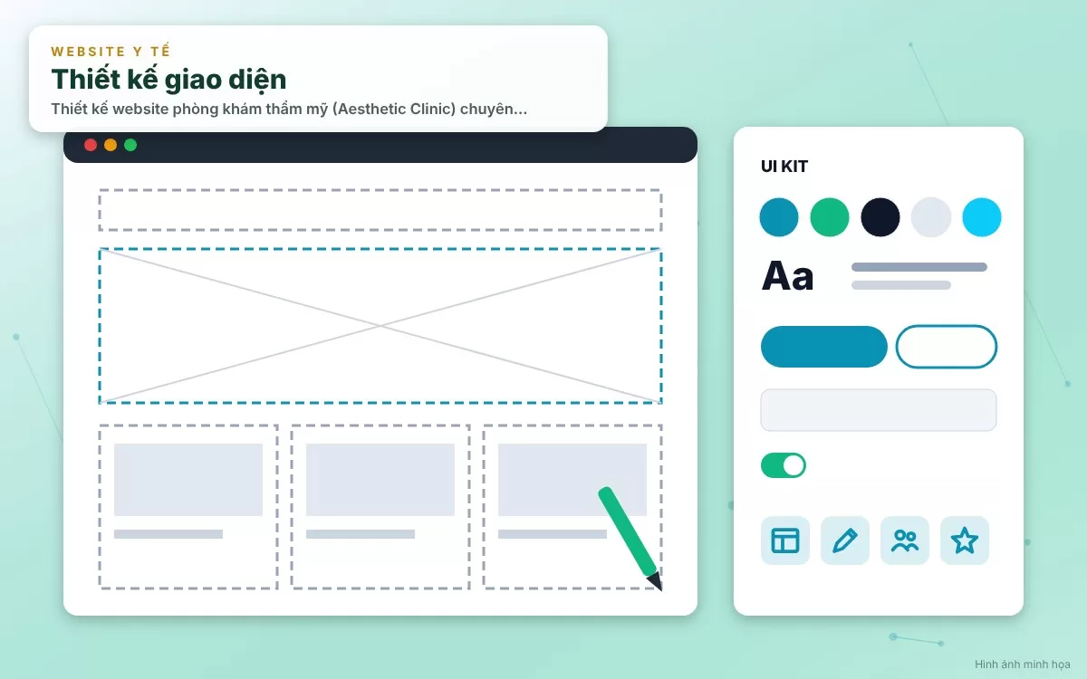 Giao diện UI/UX sang trọng, đẳng cấp của website phòng khám thẩm mỹ