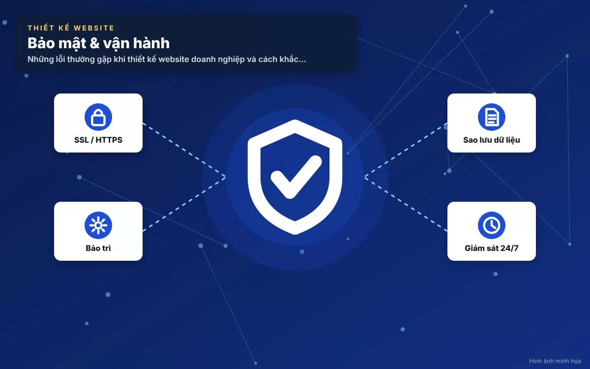 Lỗi thiếu chứng chỉ bảo mật SSL và không sao lưu dữ liệu định kỳ trên website doanh nghiệp