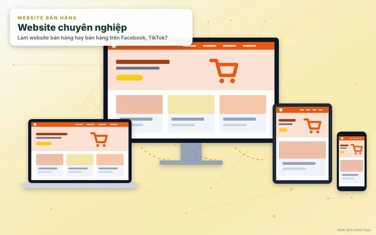 So sánh chiến lược kinh doanh giữa website bán hàng riêng và mạng xã hội Facebook, TikTok