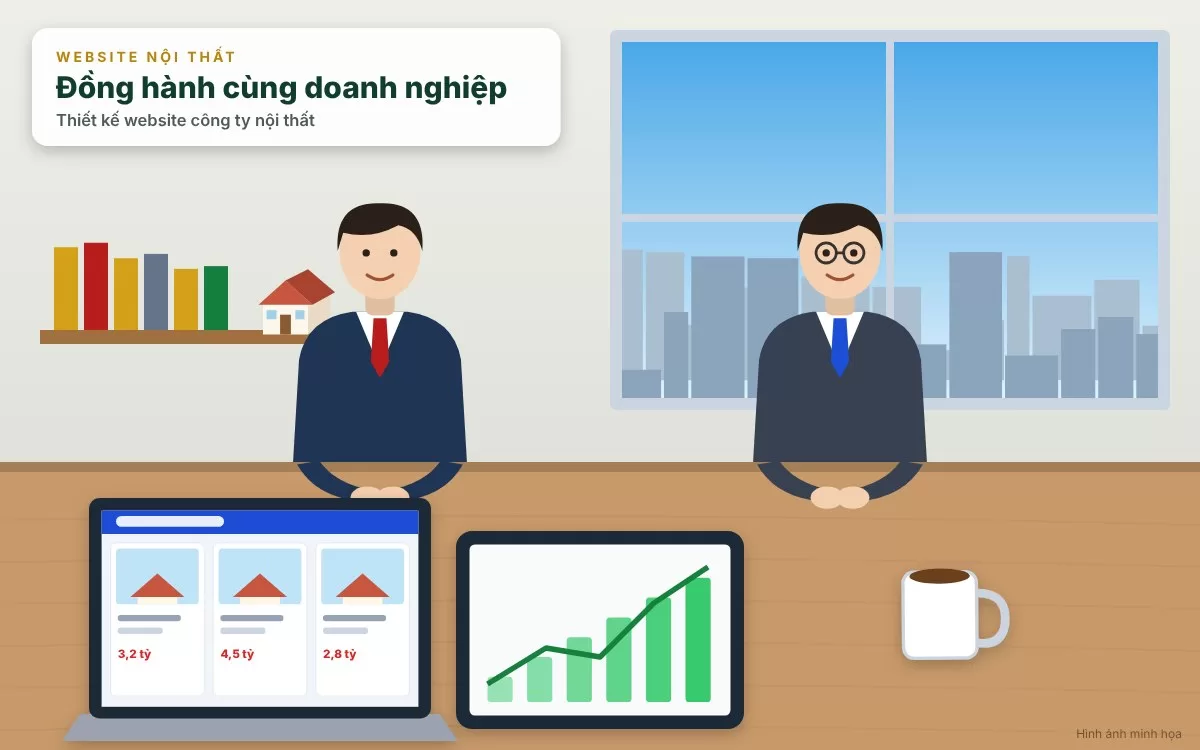 Website công ty nội thất chuyên nghiệp với giao diện sang trọng tôn vinh không gian sống đẳng cấp