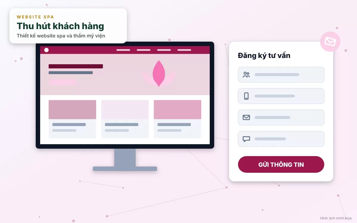 Hệ thống đặt lịch hẹn trực tuyến và thư viện hình ảnh Before/After thực tế trên website spa