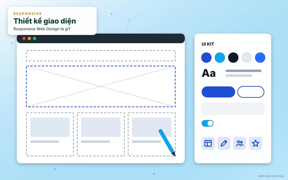 Responsive Web Design giúp website hiển thị hoàn hảo trên mọi thiết bị từ máy tính đến điện thoại